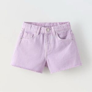 Zara kids, Mauve, MOM FIT DENIM SHORTS, 1½ years